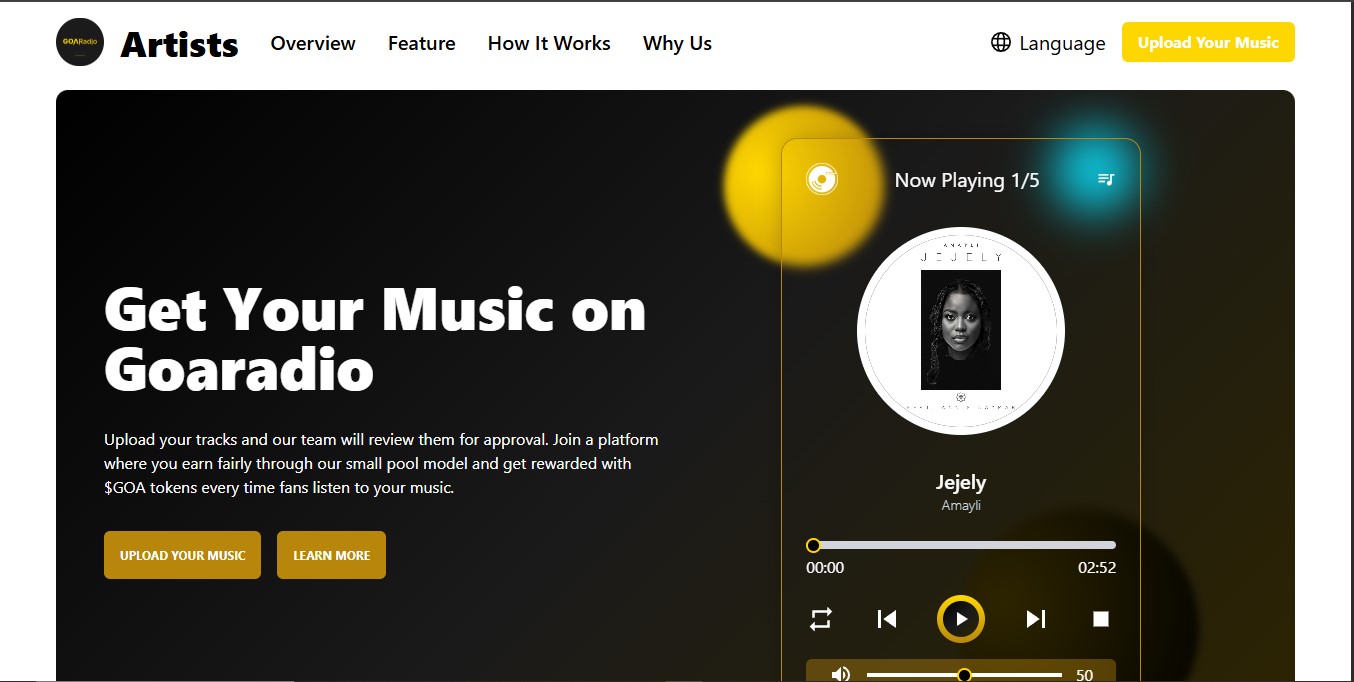 Goaradio Artists Portal preview